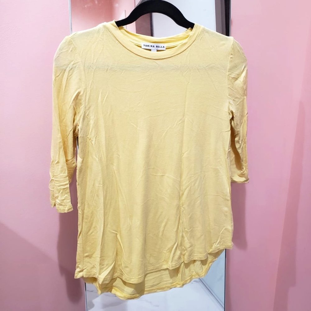 yakira bella long sleeve yellow tee